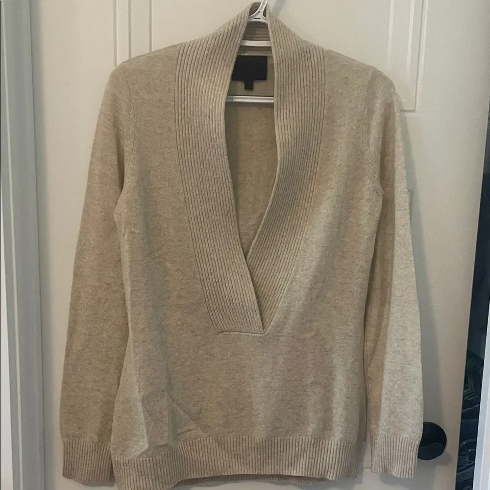 Intermix V-neck Cream Sweater